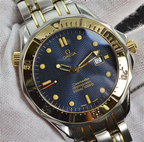 omega seamaster gold silver|gold Omega Seamaster quartz watch.